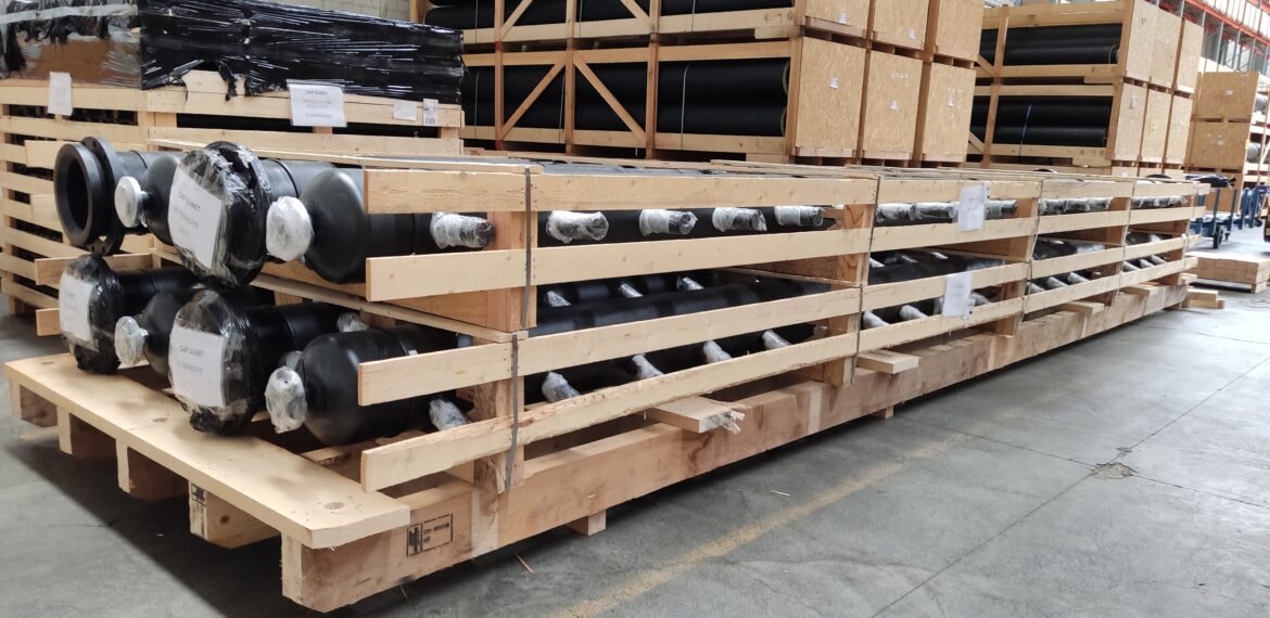 Containerverpackung für Rohrleitungen